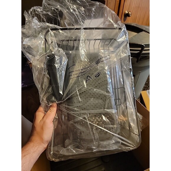 Stainless Steel Kitchen Dish Drying Rack w/ Utensil Holder & Drain Board Durable - Picture 2 of 5